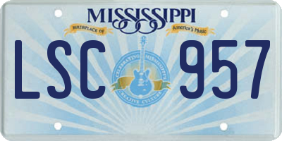 MS license plate LSC957