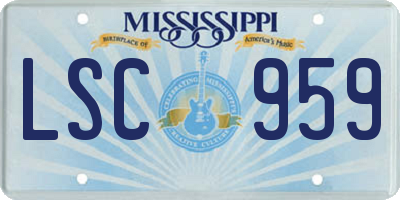 MS license plate LSC959