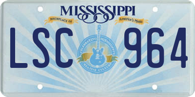 MS license plate LSC964