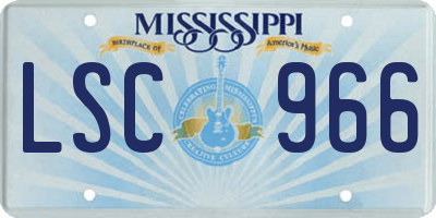 MS license plate LSC966