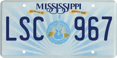 MS license plate LSC967