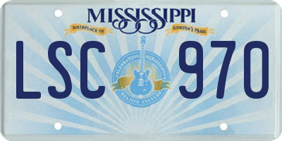 MS license plate LSC970
