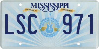MS license plate LSC971