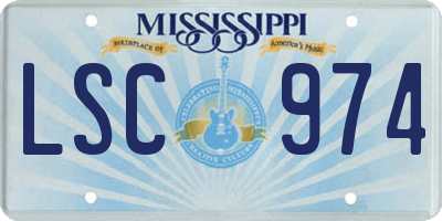 MS license plate LSC974
