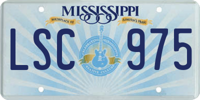 MS license plate LSC975