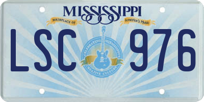 MS license plate LSC976