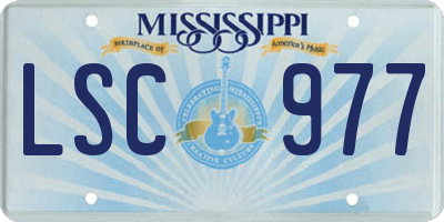 MS license plate LSC977