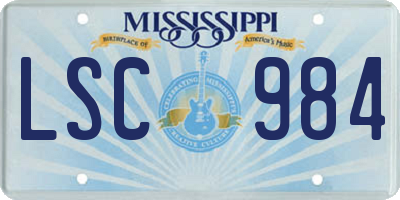 MS license plate LSC984
