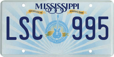 MS license plate LSC995