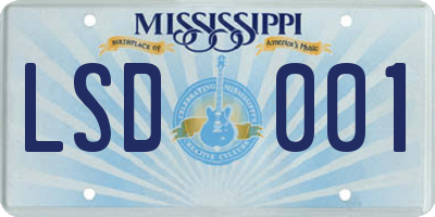 MS license plate LSD001