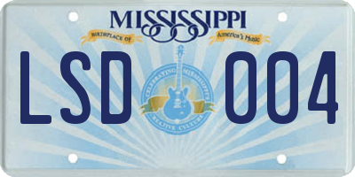 MS license plate LSD004