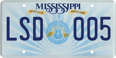 MS license plate LSD005