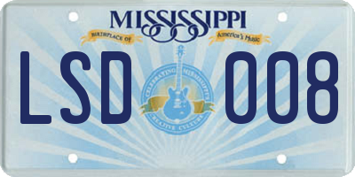 MS license plate LSD008