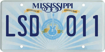 MS license plate LSD011