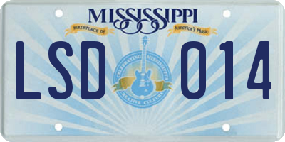 MS license plate LSD014