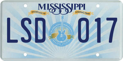 MS license plate LSD017
