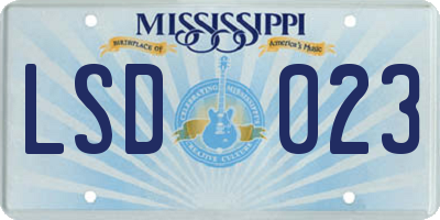 MS license plate LSD023
