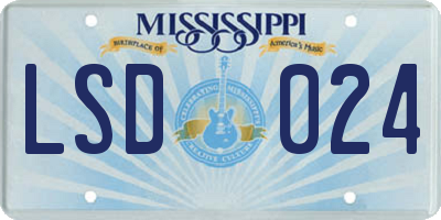 MS license plate LSD024