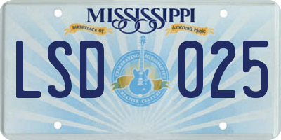 MS license plate LSD025