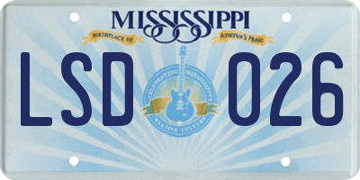 MS license plate LSD026