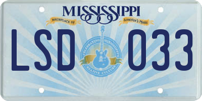 MS license plate LSD033