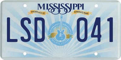MS license plate LSD041