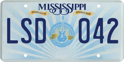 MS license plate LSD042