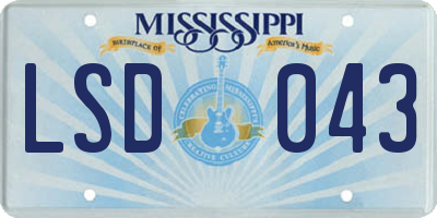 MS license plate LSD043