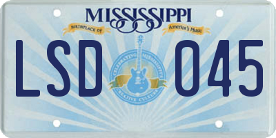 MS license plate LSD045