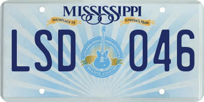MS license plate LSD046