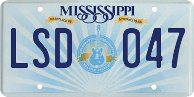MS license plate LSD047