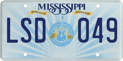 MS license plate LSD049
