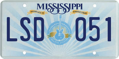 MS license plate LSD051