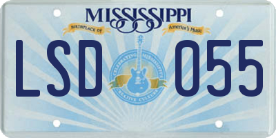 MS license plate LSD055