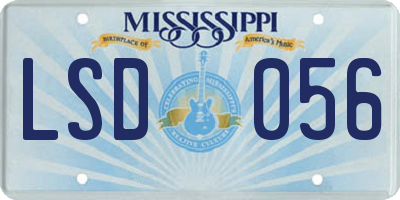 MS license plate LSD056