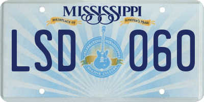 MS license plate LSD060