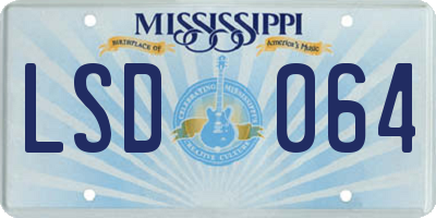 MS license plate LSD064
