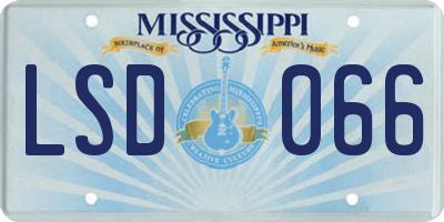 MS license plate LSD066