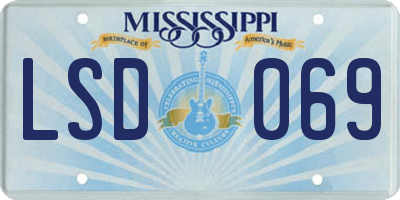 MS license plate LSD069