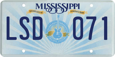 MS license plate LSD071
