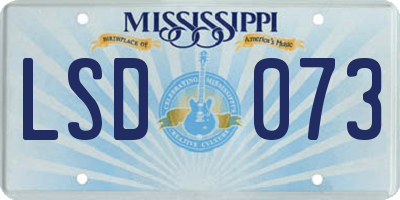 MS license plate LSD073