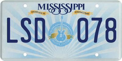MS license plate LSD078
