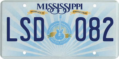 MS license plate LSD082