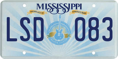 MS license plate LSD083