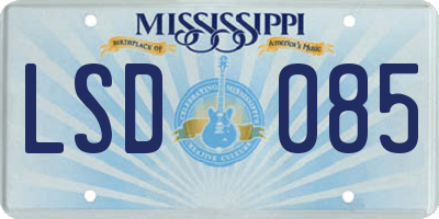 MS license plate LSD085
