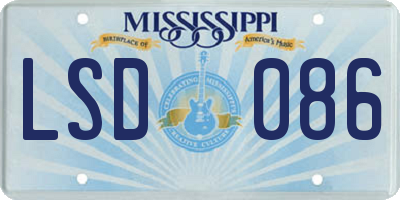 MS license plate LSD086