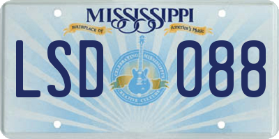 MS license plate LSD088