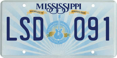 MS license plate LSD091