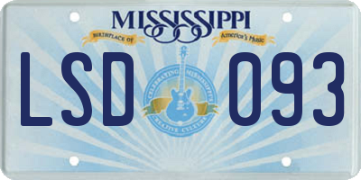 MS license plate LSD093