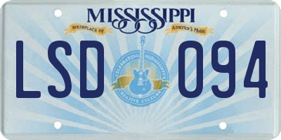 MS license plate LSD094